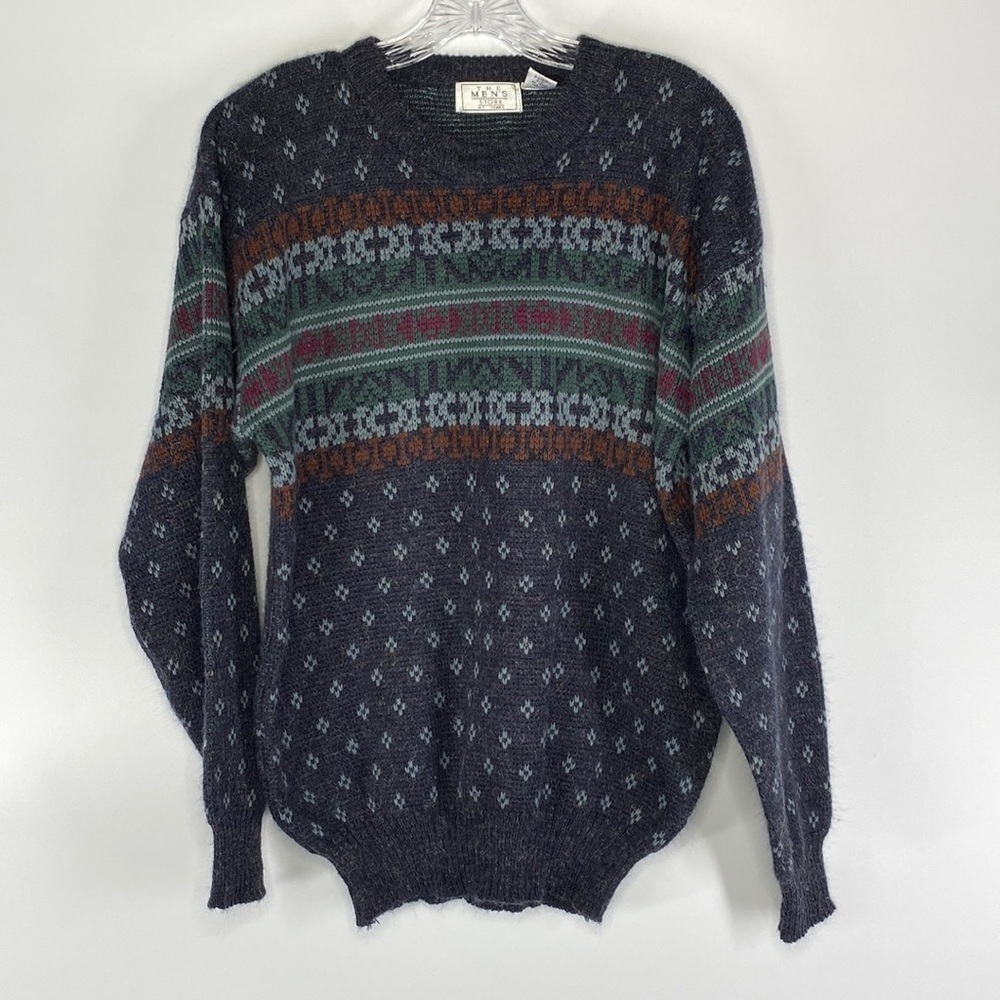 Vintage Sears The Men's Store Grey Crewneck Sweater Size Large